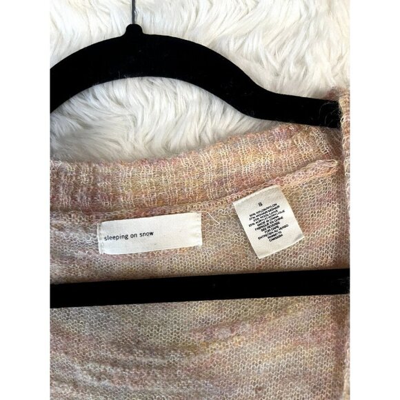Anthropologie Sleeping on Snow Mohair Wool Cardigan Pink Long Line Size S - Picture 6 of 9